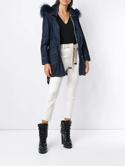 Shop Andrea Bogosian Denim Parka In Blue