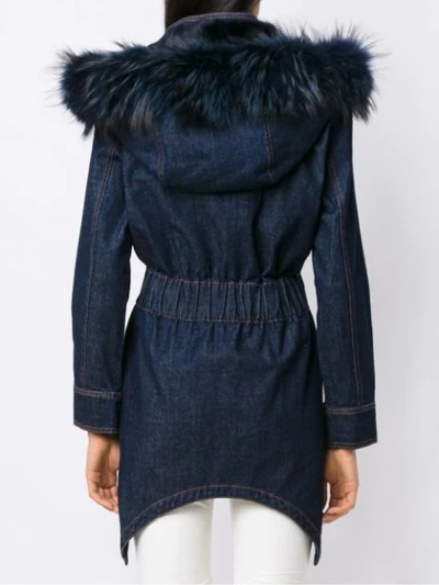 Shop Andrea Bogosian Denim Parka In Blue