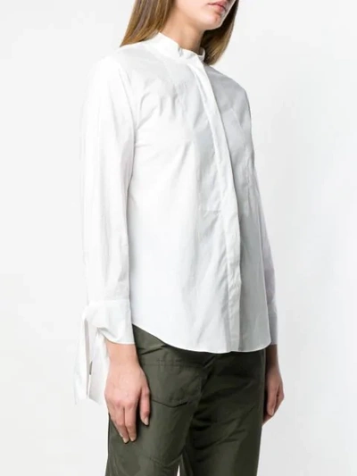 Shop Odeeh Formal Mandarin Collar Shirt In 010 White