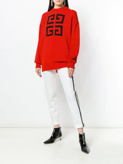 Shop Givenchy 4g Logo Sweater In Red