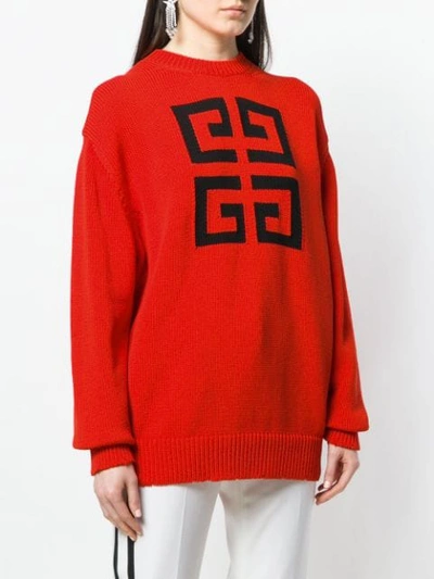 Shop Givenchy 4g Logo Sweater In Red