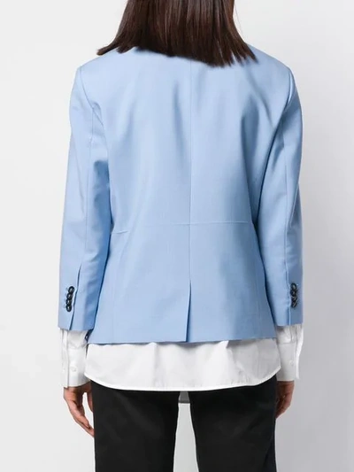 Shop N°21 Jacket With Blouse Details In Blue