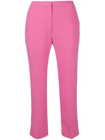 Shop Mulberry Tailored Cropped Trousers In Pink