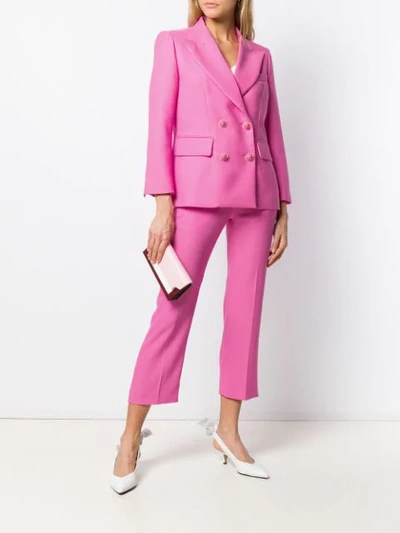 Shop Mulberry Tailored Cropped Trousers In Pink