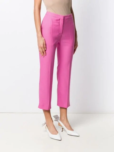 Shop Mulberry Tailored Cropped Trousers In Pink
