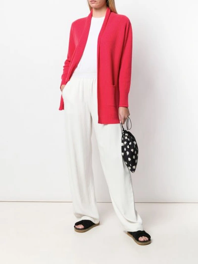 Shop Allude Draped Knitted Cardigan In Pink