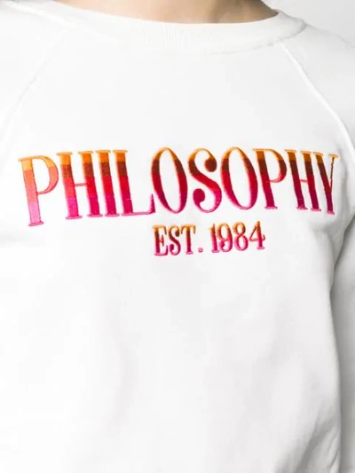 Shop Philosophy Di Lorenzo Serafini Embroidered Logo Sweatshirt In White