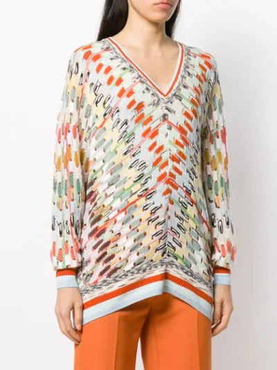 Shop Missoni Open Knit Jumper In Blue