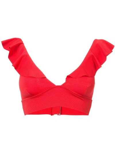 Shop Duskii Sunset Bikini Top In Red