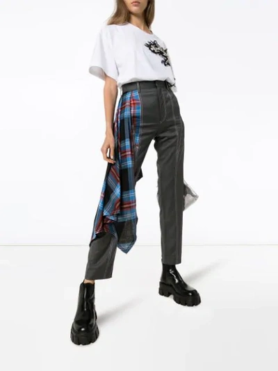 Shop Charles Jeffrey Loverboy Draped Tartan Tailored Trousers In Multicolour