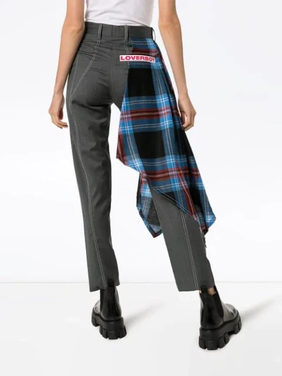 Shop Charles Jeffrey Loverboy Draped Tartan Tailored Trousers In Multicolour