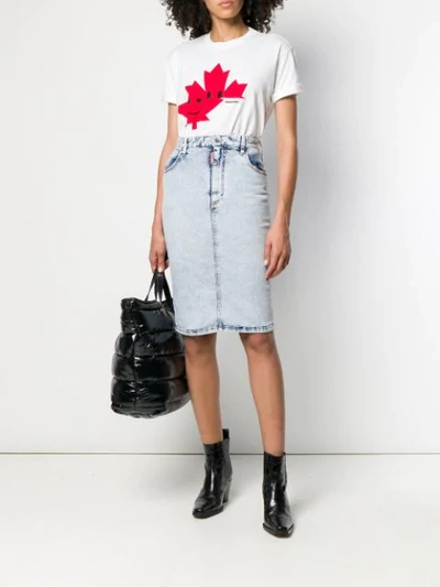 Shop Dsquared2 Canadian Leaf T-shirt In White