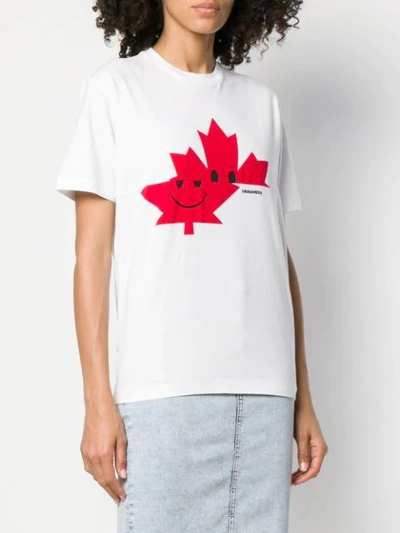 Shop Dsquared2 Canadian Leaf T-shirt In White