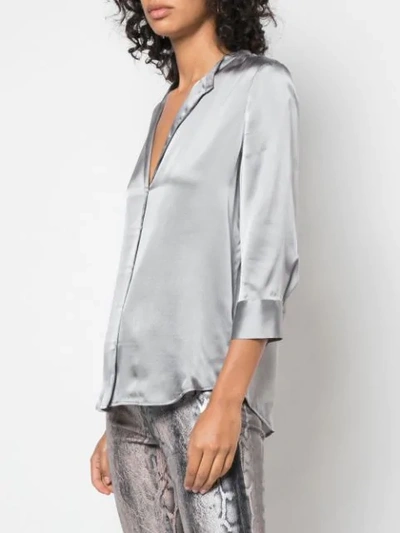 Shop L Agence Loose Fit Blouse In Grey