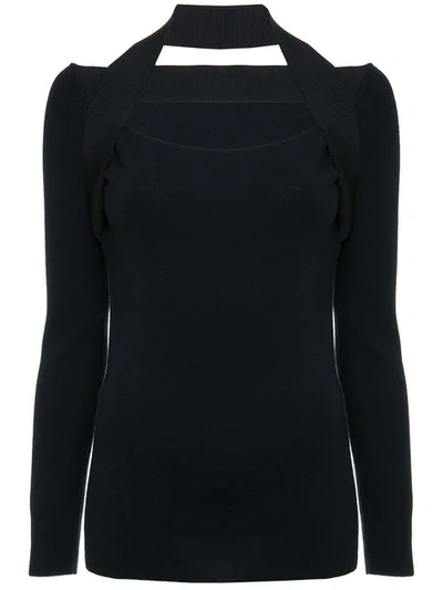 Shop Dion Lee Inter-layer Fine Knit Sweater In Blue
