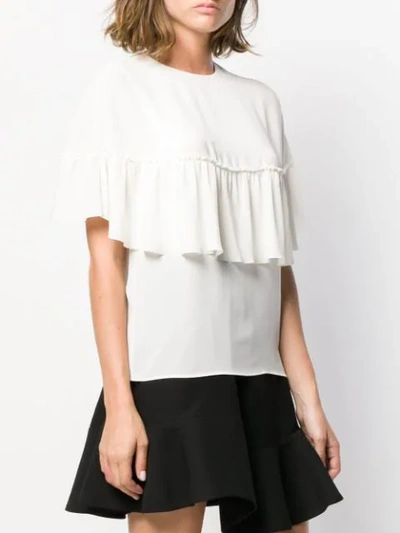 Shop Red Valentino Deep Frill Top In White