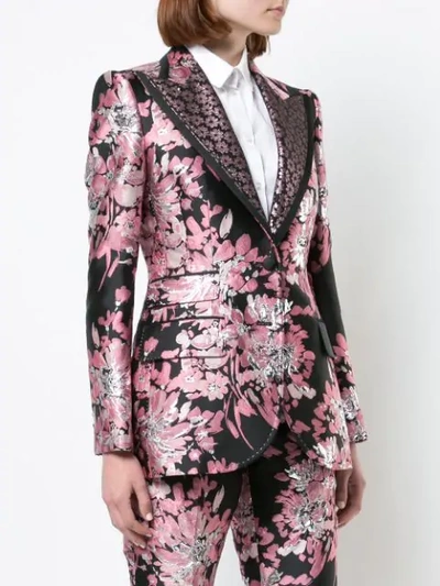Shop Dolce & Gabbana Floral Lurex Jacquard Jacket In Pink