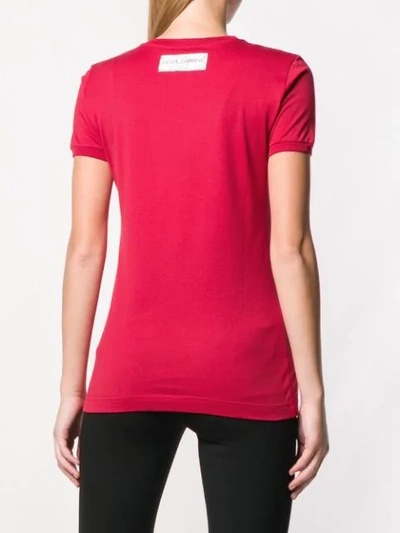 Shop Dolce & Gabbana Embellished Love T-shirt - Red
