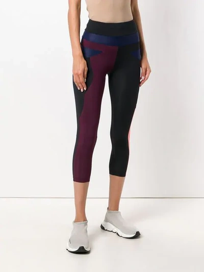 Shop Angelys Balek Panelled Capri Leggings In Black