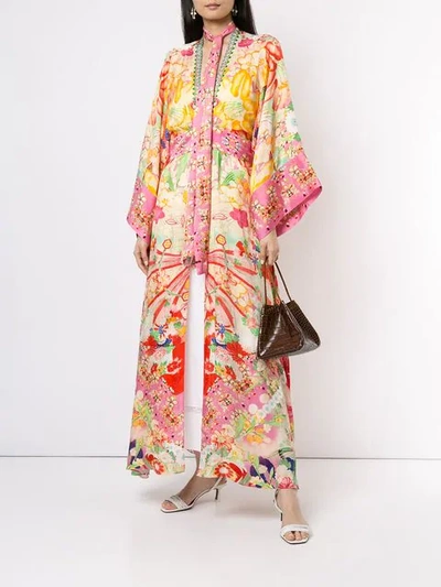 Shop Camilla Kimonokleid Mit Blumenmuster - Mehrfarbig In Multicolour