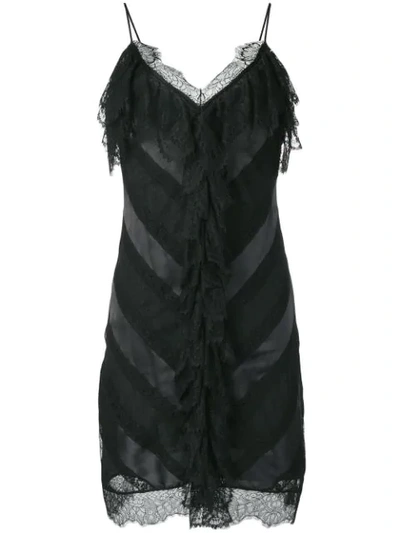 Shop Amen Ruffle Front Midi Dress In Black