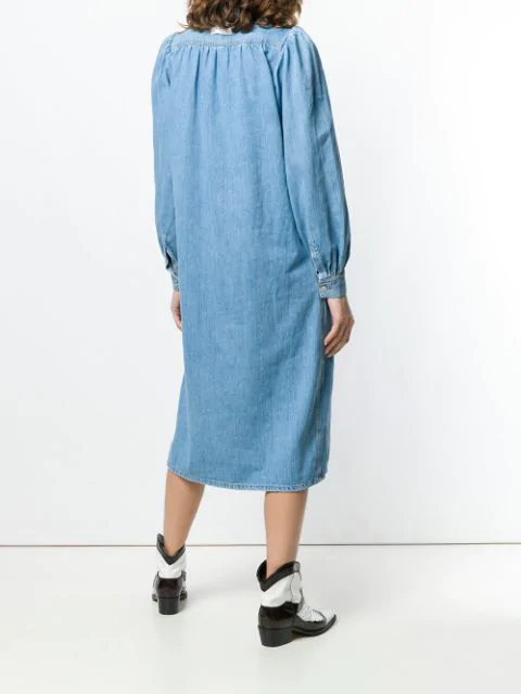 ganni kress soft denim dress