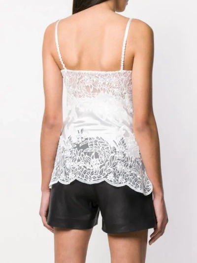 Shop Ermanno Scervino Lace Detail Tank Top In White