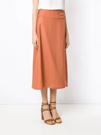 Shop Adriana Degreas Midi Skirt In Orange