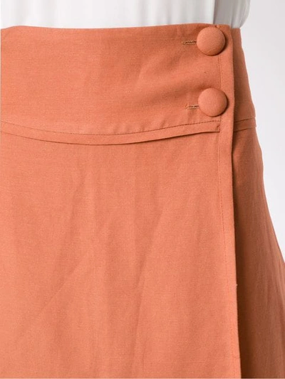 Shop Adriana Degreas Midi Skirt In Orange