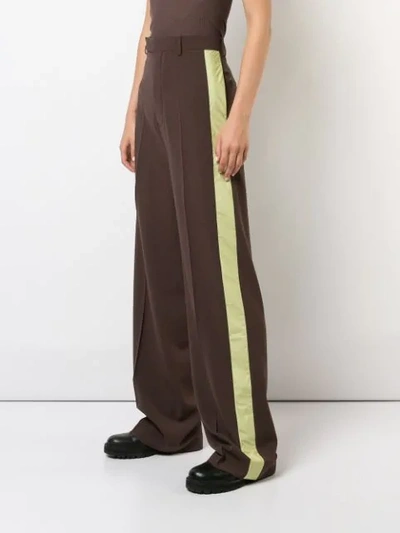 Shop Rick Owens Wide Leg Tailored Trousers - Brown