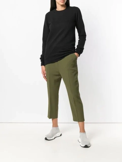 Shop Rick Owens Cropped Trousers - Green