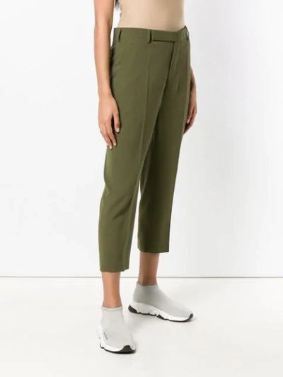 Shop Rick Owens Cropped Trousers - Green