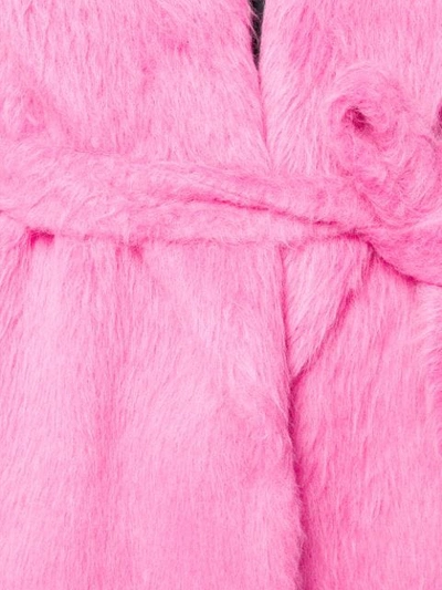 Shop Rochas Faux Fur Sleeveless Coat In Pink