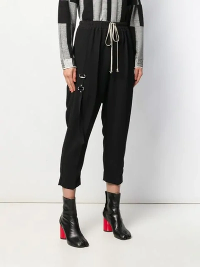 Shop Rick Owens Drawstring-waist Cropped Trousers In Black