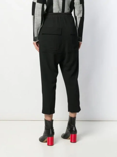Shop Rick Owens Drawstring-waist Cropped Trousers In Black