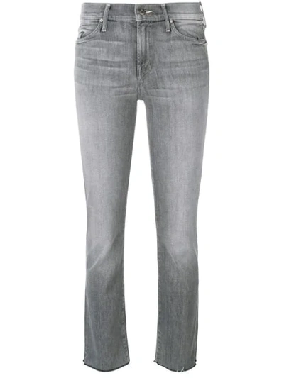 Shop Mother Cropped Jeans In Grey