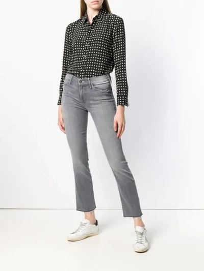 Shop Mother Cropped Jeans In Grey