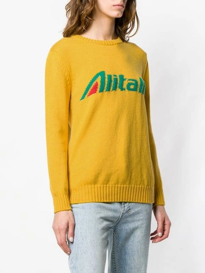 Shop Alberta Ferretti Alitalia Knit Sweater In Yellow