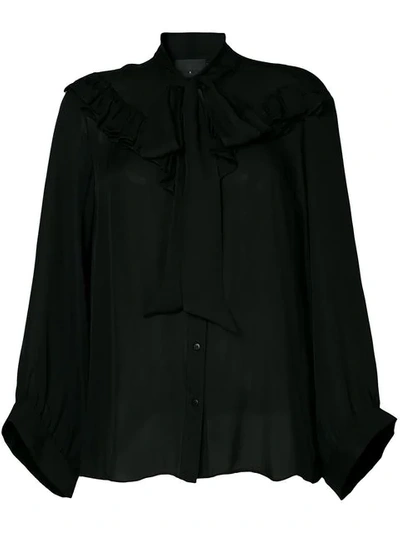 Shop Nili Lotan Vanna Blouse In Black