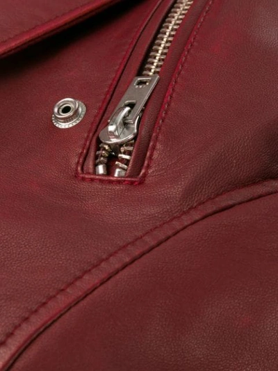 Shop Iro Slim-fit Biker Jacket In Red