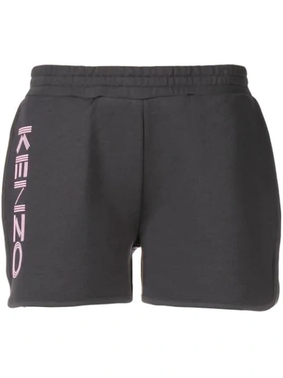 Shop Kenzo Printed Logo Shorts - Grey