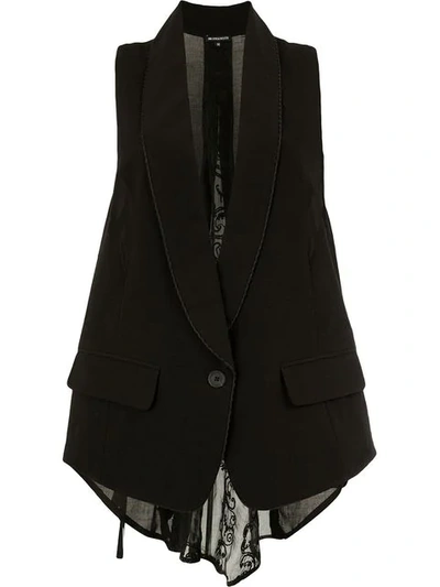 Shop Ann Demeulemeester Sheer Back Waistcoat In Black