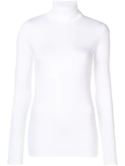 Shop Majestic Roll-neck Top In White