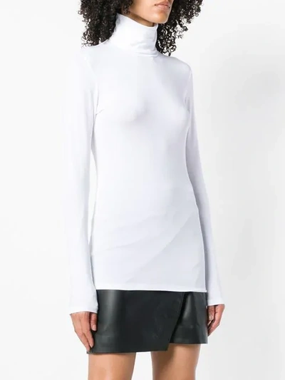 Shop Majestic Roll-neck Top In White
