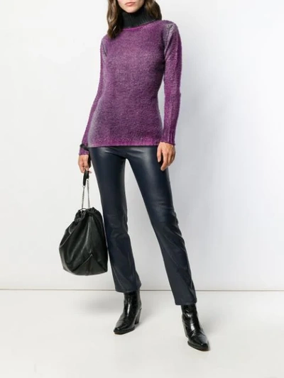 Shop Avant Toi Ribbed Turtle Neck Sweater In V00959