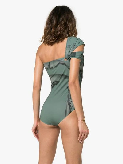 Shop Johanna Ortiz Bronte Printed Swimsuit In Green