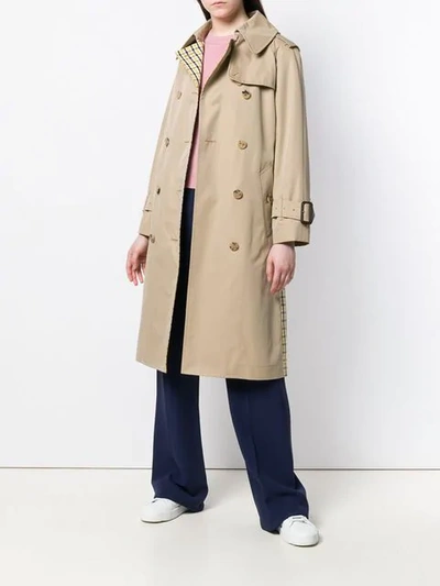 Shop Mackintosh Honey Colour Block Trench Coat Lm-062bs/cb In Neutrals