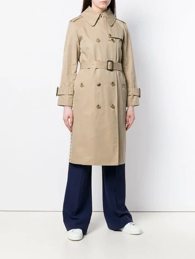 Shop Mackintosh Honey Colour Block Trench Coat Lm-062bs/cb In Neutrals