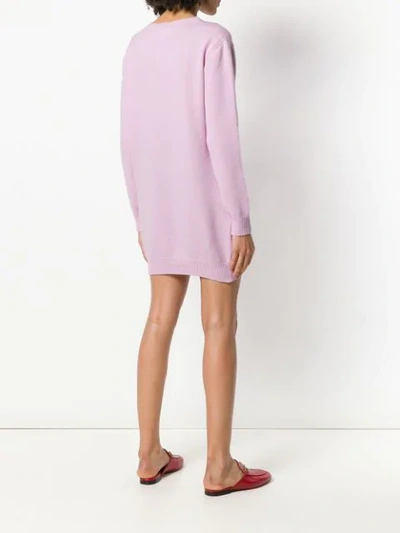 Shop Alberta Ferretti 'saturday' Strickkleid In Pink