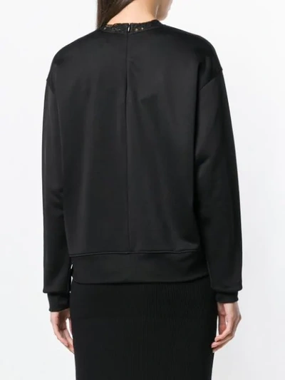 Shop Calvin Klein Lace Collar Sweatshirt In Black